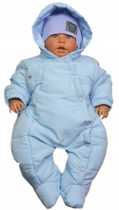 KOMBINEZON ZIMOWY PAJAC NIEMOWLĘCY - NIEBIESKI 