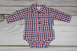 Body niemowlęce eleganckie 50 cm - Krata 