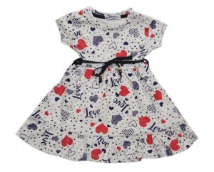 Sukienka dziewczęca bawełniana 80/92 cm - Love 