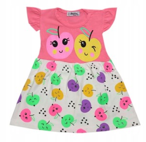  Sukienka dziewczęca bawełniana 86 cm - Jabłuszka 