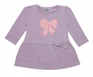  Sukienka dziewczęca bawełniana 80/98 cm fioletowa - Kokardka