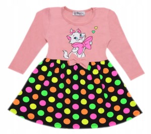 Sukienka dziewczęca bawełniana 80 cm różowa - Kotek