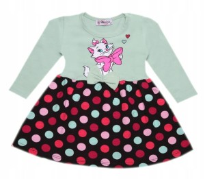 Sukienka dziewczęca bawełniana 80/98 cm miętowa - Kotek