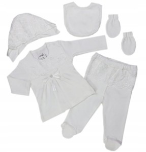 Komplet niemowlęcy na chrzest 56 cm - Biały 