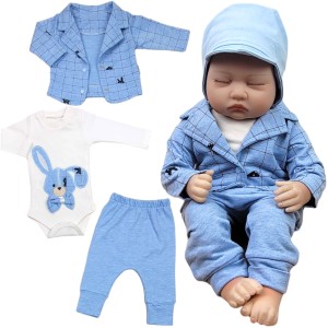 Wygodny dresik niemowlęcy 62/74 cm niebieski - Królik 