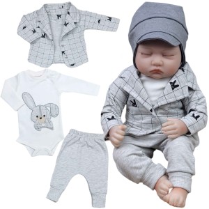  Wygodny dresik niemowlęcy 62/74 cm szary - Królik