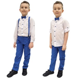 Komplet elegancki na uroczystość  2-9 lat  - Chabrowy Trójkąty 