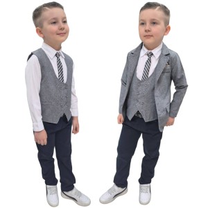 Garnitur dla chłopca 6 częściowy 5-8 lat - Szary 