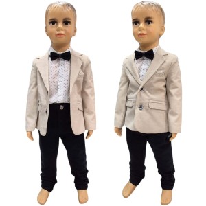 Garnitur chłopięcy 4 elementy - Beż/Granat 