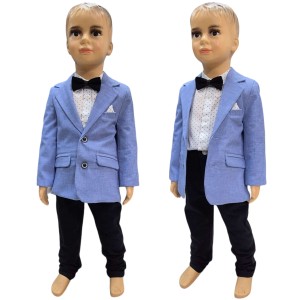  Garnitur chłopięcy 4 elementy - Niebieski/Granat