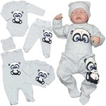 Wyprawka niemowlęca 56-68cm szara - Panda 