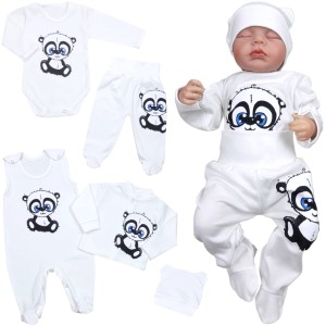 Wyprawka niemowlęca 56-62cm biała - Panda