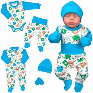 WYPRAWKA dla noworodka do szpitala 56-62 cm - niebieskie misie