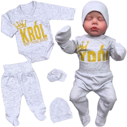 Wyprawka-4-częściowa-dla-niemowlaka-szara-Król-Jest-Tylko-Jeden-10.jpg