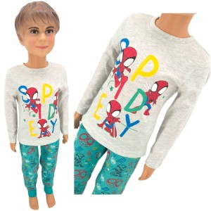 PIŻAMA CHŁOPIĘCA PIŻAMKA SPIDERMAN bawełna długi rękaw 104-134 cm 