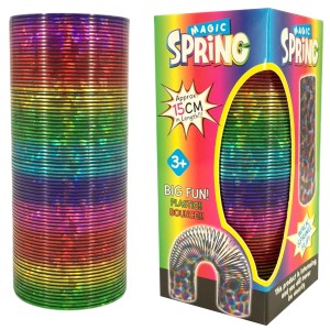 DŁUGA SPREŻYNA TĘCZOWA MAGICZNA SPRĘŻYNKA KOLOROWA 15CM