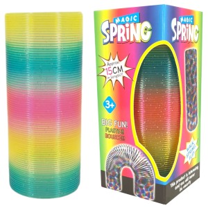 SPRĘŻYNA TĘCZOWA MAGICZNA MAGIC SPRINGS KOLOROWA XL DUŻA 15CM