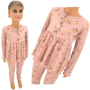 KOMPLET BLUZKA LEGGINSY DLA DZIEWCZYNKI 92/110 - Różowy 