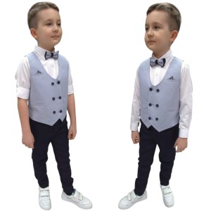 Garnitur dziecięcy dla chłopca 116/134 cm - Błękitna kamizelka