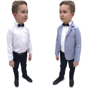 Garnitur 5 częściowy dla chłopca 110/128 cm - Niebieska marynarka