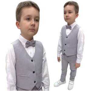 Garnitur chłopięcy 4 częściowy 6-13 lat - Szary