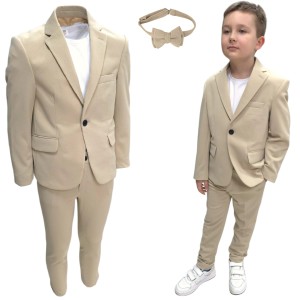 Garnitur sportowy 104/140 cm + koszulka i mucha - Beżowy