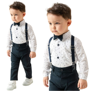 Elegancki komplet niemowlęcy 80-92 cm - Granatowe wzorki