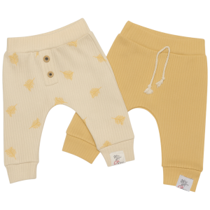 Spodnie dresowe niemowlęce pumpy 2 pak- żółte