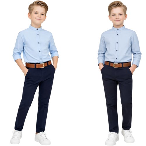 Elegancki-komplet-chłopięcy-koszula-stójka-niebieska-spodnie-granatowe.png