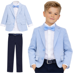 Garnitur 5 częściowy dla chłopca 110/128 cm - Błękitna marynarka