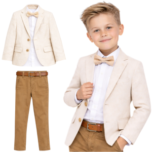 Garnitur 5 częściowy dla chłopca 110/128 cm - Beżowa marynarka