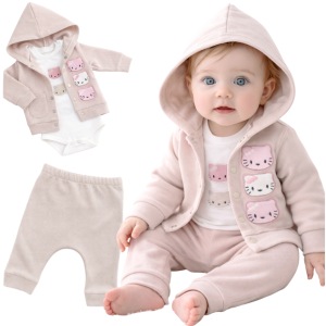  Elegancki komplet dla dziewczynki 62/80 cm - beżowy 3 misie