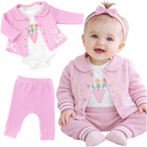 Elegancki komplet dziewczęcy 62/80 cm - róż