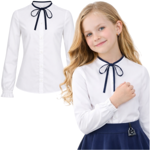Elegancka koszula dziewczęca 122-158 cm - Sznurki 