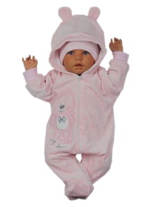 Kombinezon Pajac welurowy - różowy 