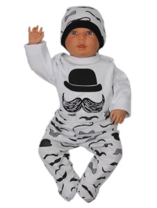 Komplet niemowlęcy wyprawkowy - wąsy 